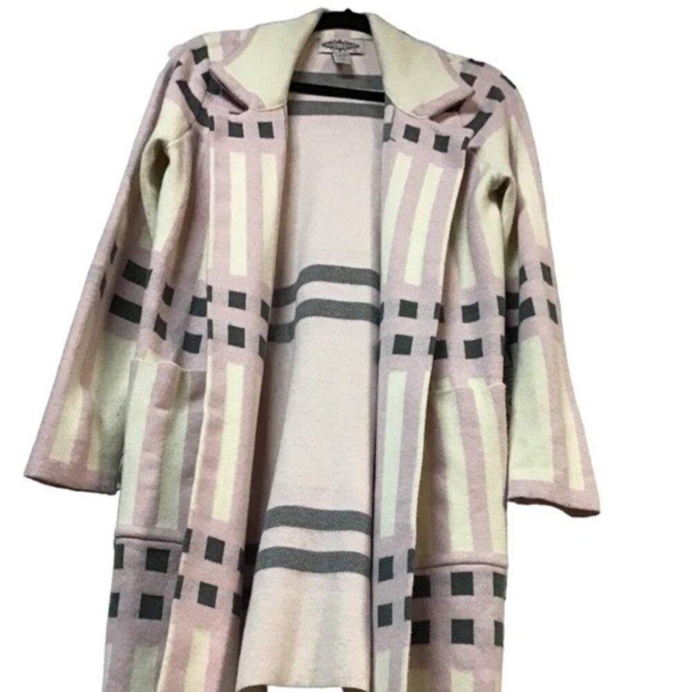 Geometric print Modern Bold Chic Patterned Outerwear Oliver trench coat Size S - Picture 4 of 9